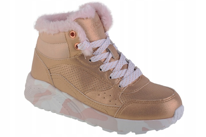 Взуття Skechers UNO LITE камуфляж DAZZLE 310485L-GDPK дитяче зимове хутро — фото 2