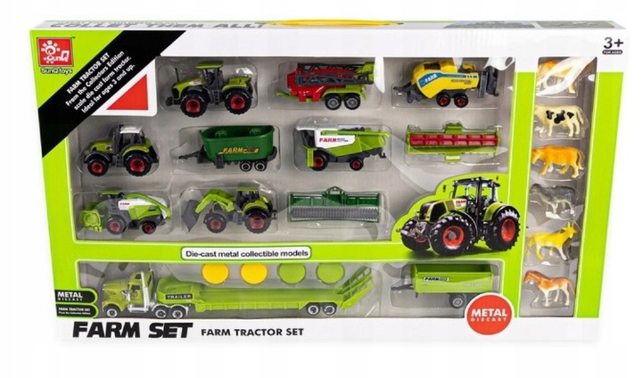 SET OF AGRICULTURAL VEHICLES TRACTOR FOR CHILDREN ANIMALS SET XXL Vehicle type tractor
