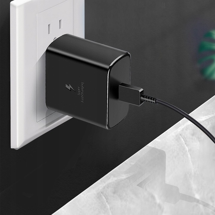 SZYBKA ŁADOWARKA 45W UNIWERSALNA ZASILACZ SZYBKIE ŁADOWANIE KABEL 1M USB-C