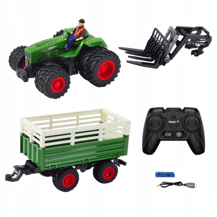 Lean Toys Трактор з причепом RC дистанційно керований 450x185 мм — фото 2