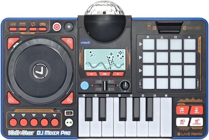 VTECH Kidi Star DJ Міксер Pro Консоль DJ Міксер чорна (Англійська Версія) — фото 5