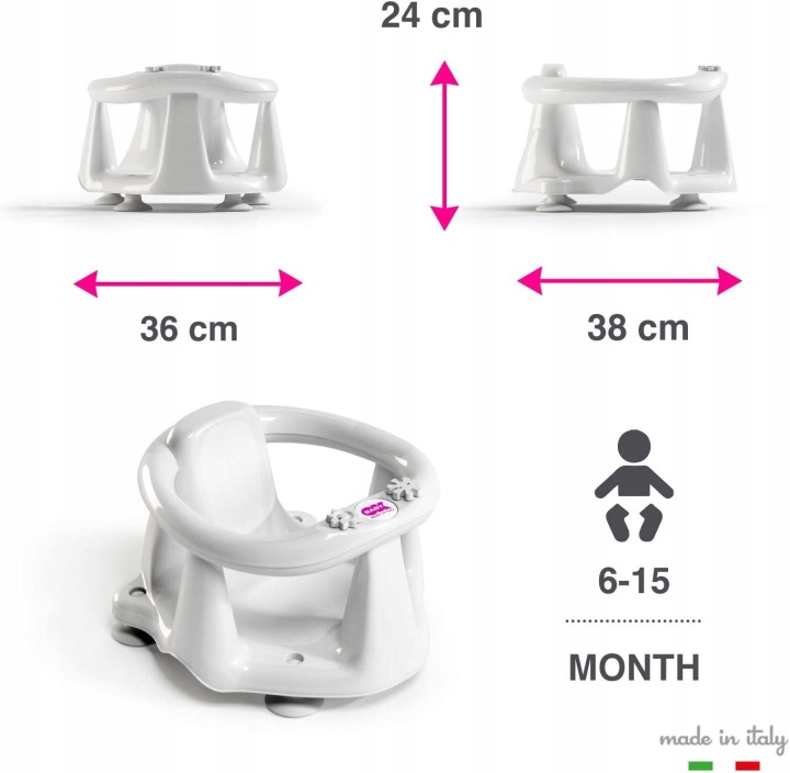 Крісло для купання Flipper Evolution для ванни 6-15 місяців сірий OKBaby — фото 4
