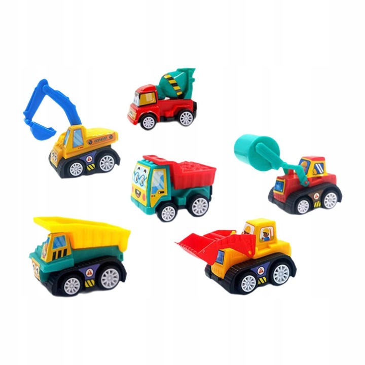 6 шт. Міні Pull Back Реалістичні іграшки іграшкові Push and Go Car Міні машинки будівельні — фото 3