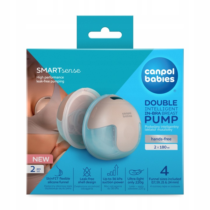 Молоковідсмоктувач носимий CANPOL BABIES подвійний SmartSense — фото 6