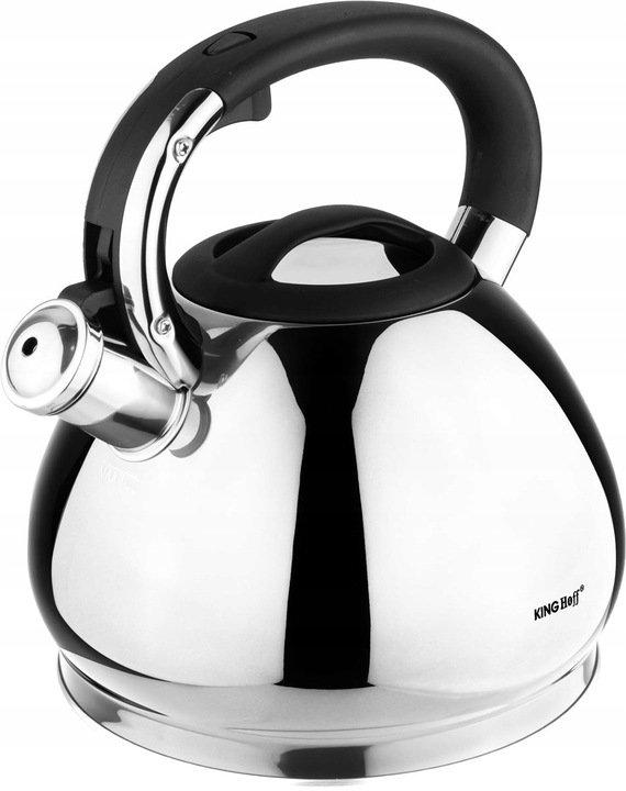 Konvice ocelová s píšťalkou velká, pevná, 3 l, Ndukce Gaz Kinghoff