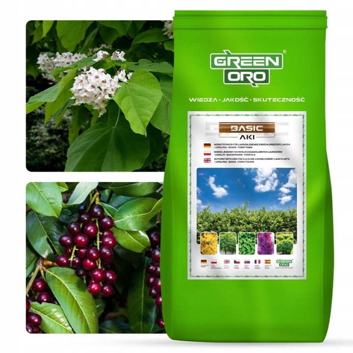 Podzimní hnojivo pro vavříny bukszpanů Katalpy živých plotů Basic Aki 5 kg