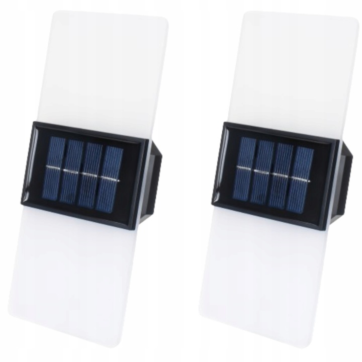 2x Nástěnná lampa Solární Akryl Led IP65 Ozdobné osvětlení domu Altánky
