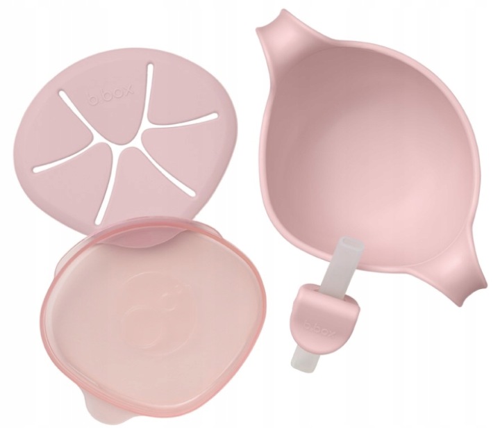 B.BOX Мисочка дитяча 3 в 1 трубочка вкладиш для перекусів кришка Blush — фото 2