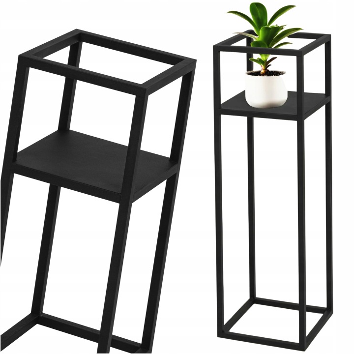Držák Na Květináč Kovový Stojan Na Květiny Černý 70 CM Loft Polský Výrobek