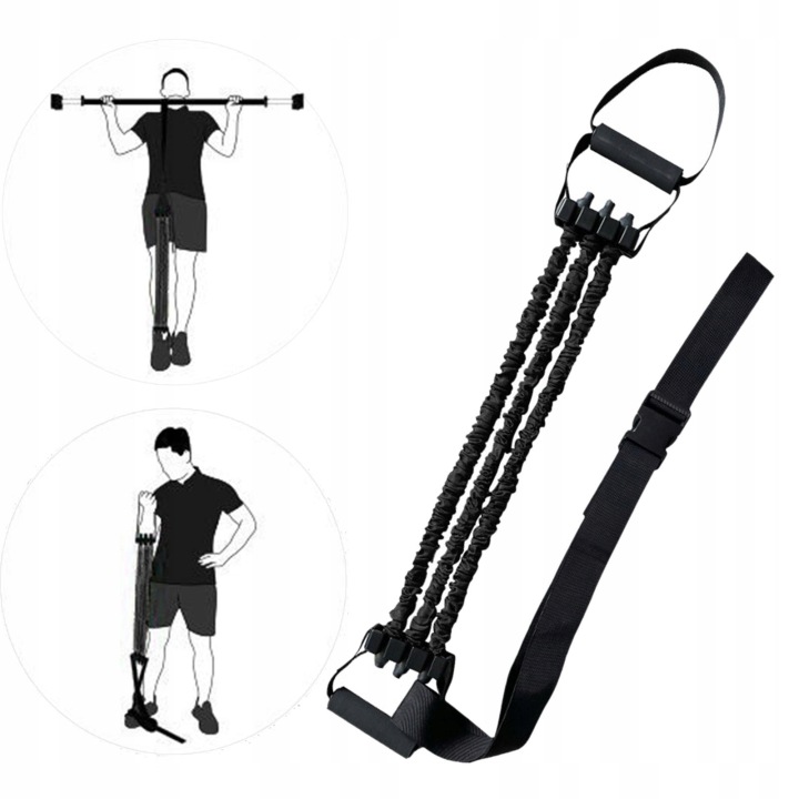 Преміум Chin up Assist Bands Ремінець Heavy Duty Стрічки з опором для чорного — фото 5