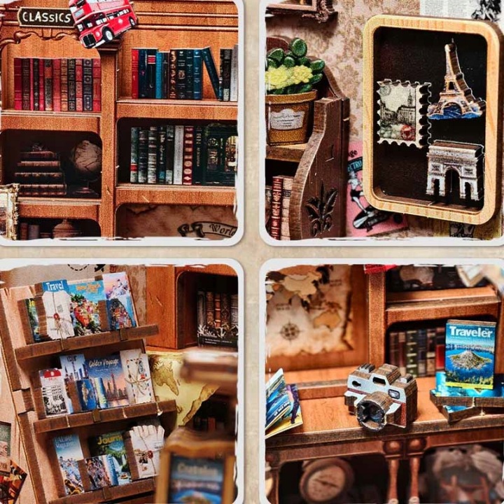 Book nook DIY CuteBee Книгарня Дорожня LED 241 ел. — фото 2