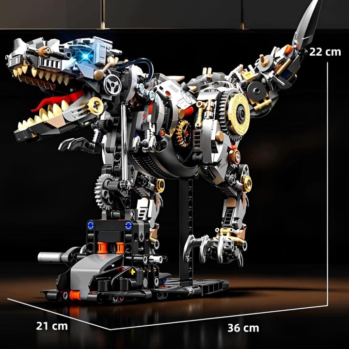 Набір деталей механічний T-REX динозавр з LED, модель динозавра для складні — фото 7