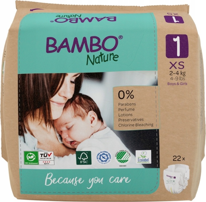 Підгузки для дітей Bambo Nature 1 Paper Bag (2-4 кг, 22 шт.)