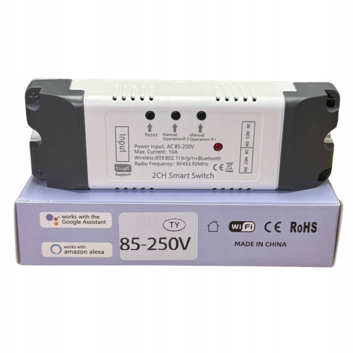 Chytrý Přepínač Wifi 85-250V Rf 2CH Tuya