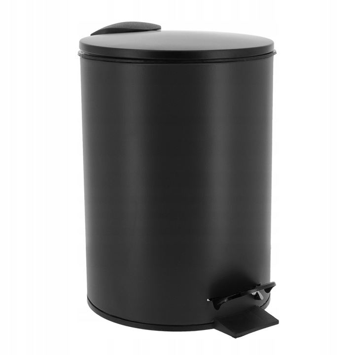 KOSZ ŁAZIENKOWY NA ŚMIECI CZARNY MATOWY 2,5L PEDAŁ ZAMYKANY Z WKŁADEM LOFT