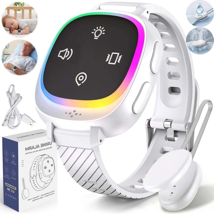 Alarm Probuzení Nočního Namáčení Nastavitelný Pásek Na Zápěstí Bílý