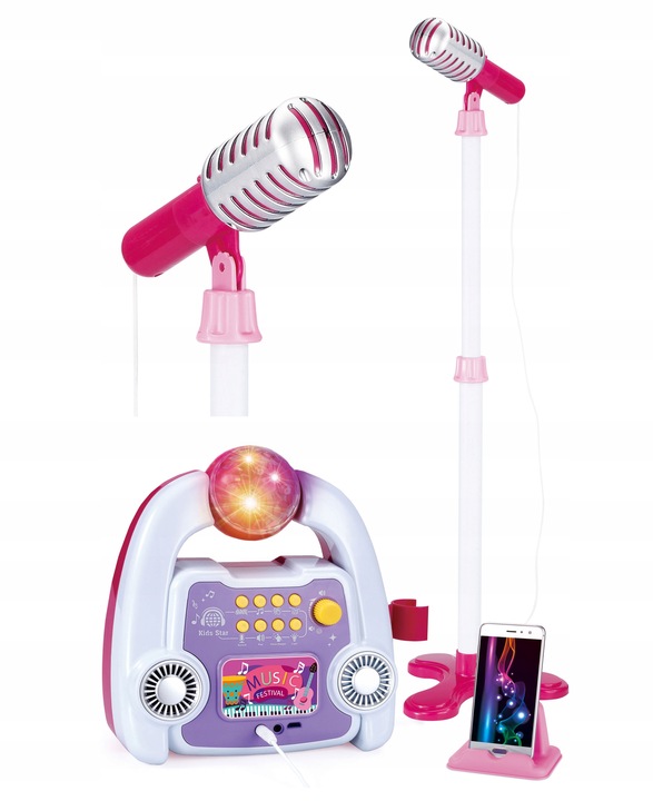 KARAOKE FOR KIDS MICROPHONE AMPLIFIER TRIPOD SET SOUND LED EFFECTS