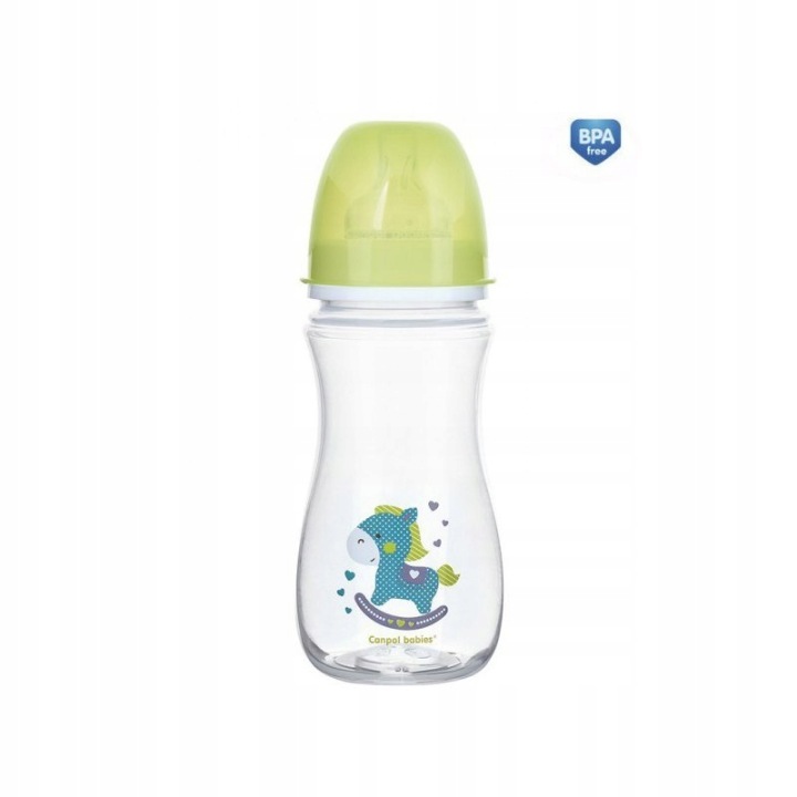 CANPOL 35/222 Пляшка широка антиколікова EasyStart Екзотичний 300 мл зелений