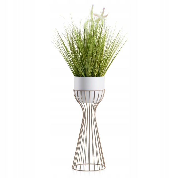 Stojan Na Květiny rostliny s bílým krytem držák na květináč kovový 56 cm taupe