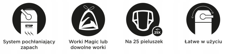 Кошик на використані підгузки Magic Majestic -світло-сірий (на 25 підгузків) + мішки — фото 8