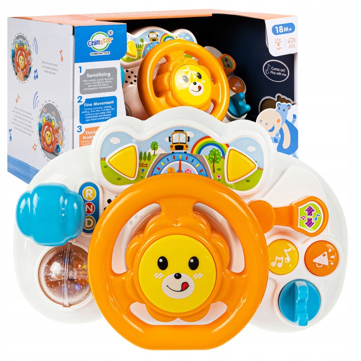Educational Steering Wheel For Toddler Battery Operated Toy For Kids LED Sound
