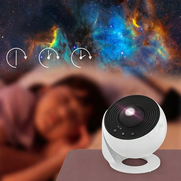 PROJEKTOR GWIAZD ефект космічний 12 дисків нічник USB обертання 360° — фото 9