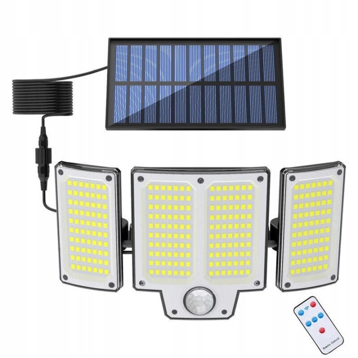 Solární Lampa Halogenový Senzor Pohybu Soumraku 280 Led Pro Zahradu Do Garáže