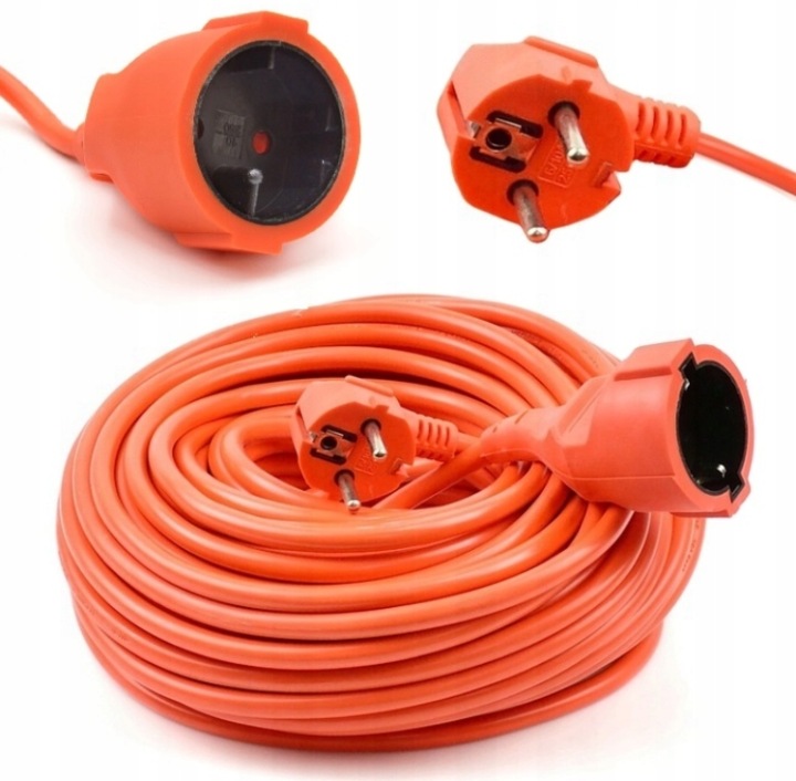 Prodlužovací Kabel Šňůra Pro Zahradní Stavby Silná 3 x 2,5 mm 50 m Oranžová