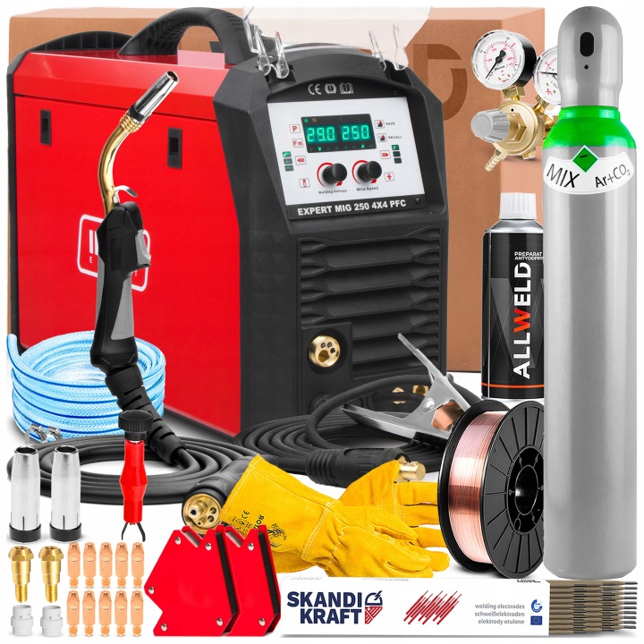 Poloautomat Ideal Expert Mig 250 4X4 Pfc Mma Tig Lift 230V 250A Synergie