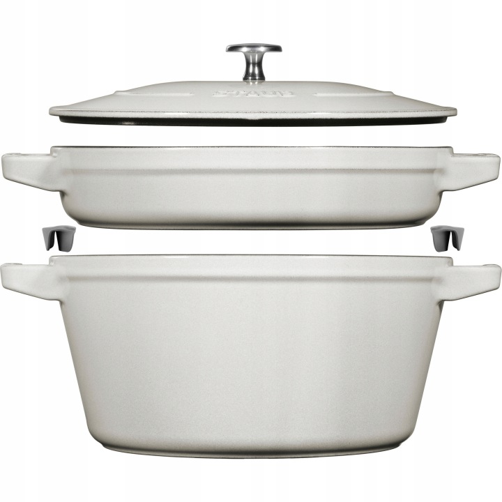 Sada litinového nádobí Staub 24 cm bílá lanýžová barva 40508-385-0