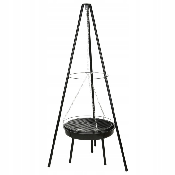 Zahradní Gril Trojnožka Nerezová Ocel Ohniště 52 CM Rošt 48 CM 151 CM