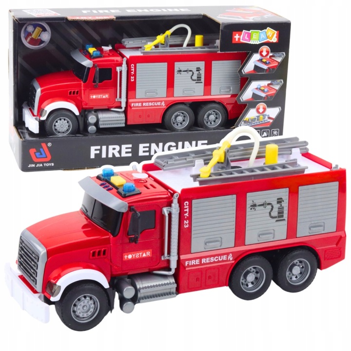 Машина Пожежна охорона Вода світло і звук Червоний 1:14 Lean Toys
