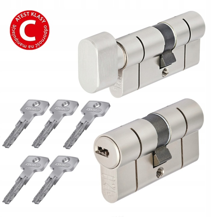 Dvě vložky Abus pro jeden klíč D10+KD10NP 55/55G nikl
