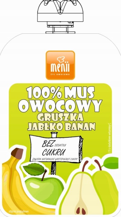 Пюре 100% Груша/Яблуко/Банан для Дітей без цукру