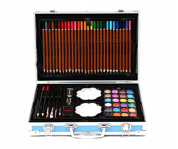 ZESTAW ARTYSTYCZNY FOR PAINTING IN A SUITCASE OF PENCILS Number of pieces in the set 145 pcs