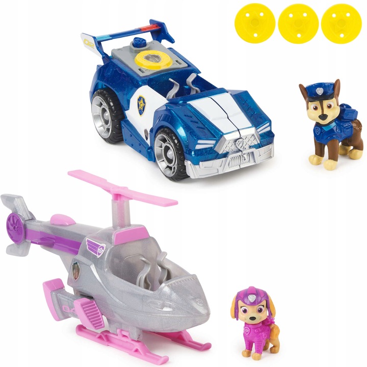 PSI PATROL ZESTAW RADIOWÓZ CHASE I HELIKOPTER SKYE MIGHTY MOVIE WIELKI FILM Płeć unisex