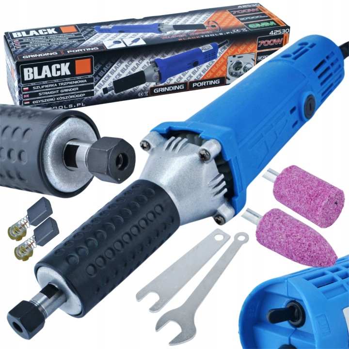 Jednoduchá prstová bruska 6 mm Frézka 700 W 27000 ot Black