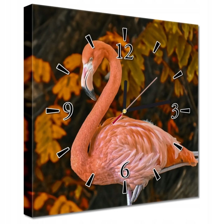 Nástěnné hodiny 30x30 Krásný plameňák