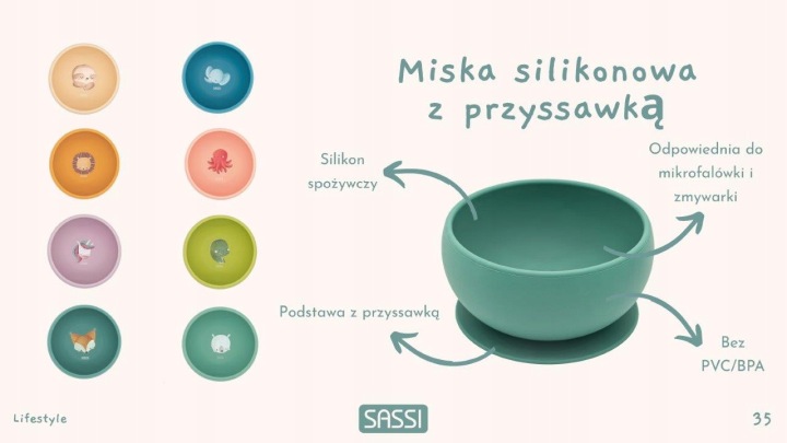 Миска силіконова з присоскою Слоник SASSI — фото 4