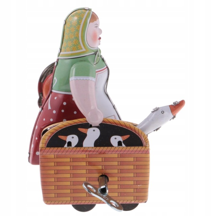 Wind Up Tin Toy Селянська Жінка З Кошиком — фото 6