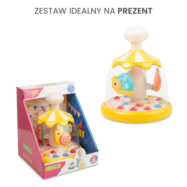 Іграшка розвивальна традиційний Дзиґа тваринки рожевий для дітей Toyz — фото 3