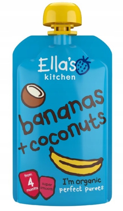Ella's Kitchen Біо Банан і кокос здорова перекуска для дітей 120 г