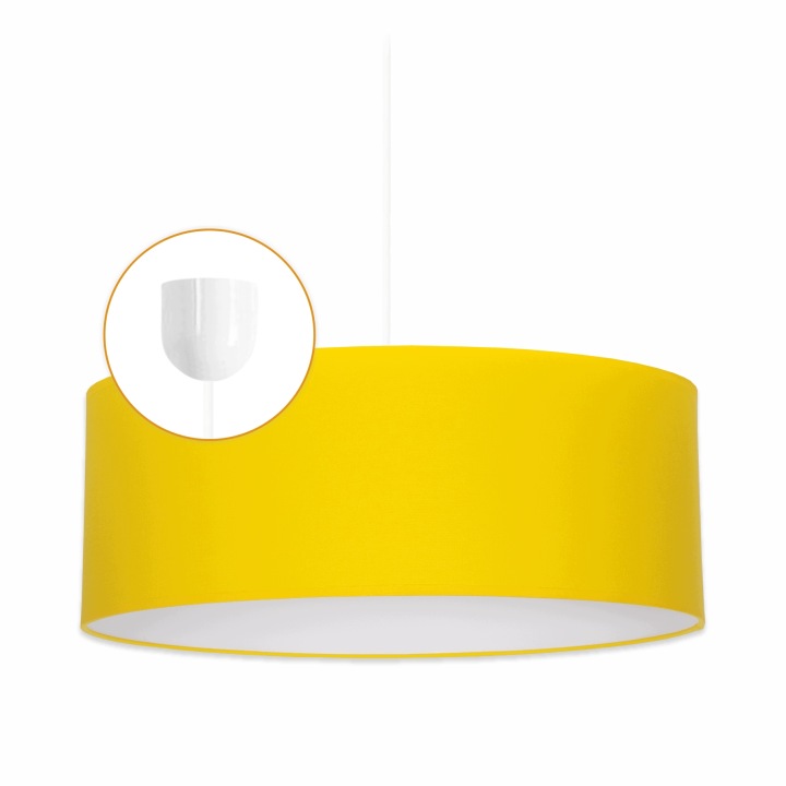 Závěsná lampa Cerlux Žlutá s látkovým stínítkem 40 cm Klosz 1x E27