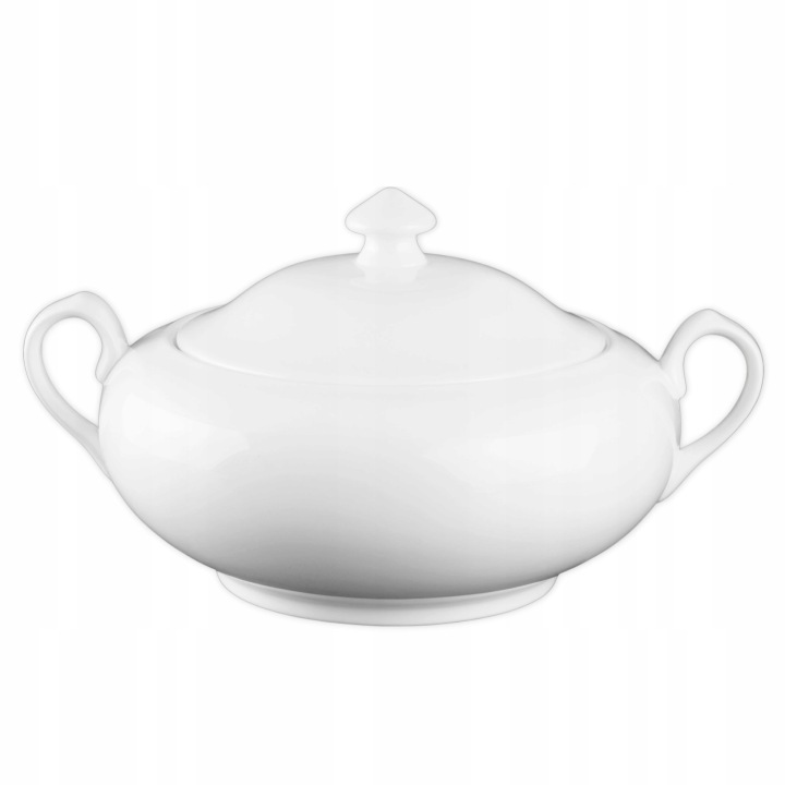 Bílá porcelánová polévková váza Velká s držadly a víkem 2,8 L Wilmax