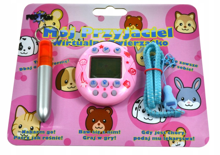 TAMAGOTCHI рожевий рожеві іграшка інтерактивна звірятко 49 в 1 ручка повідець