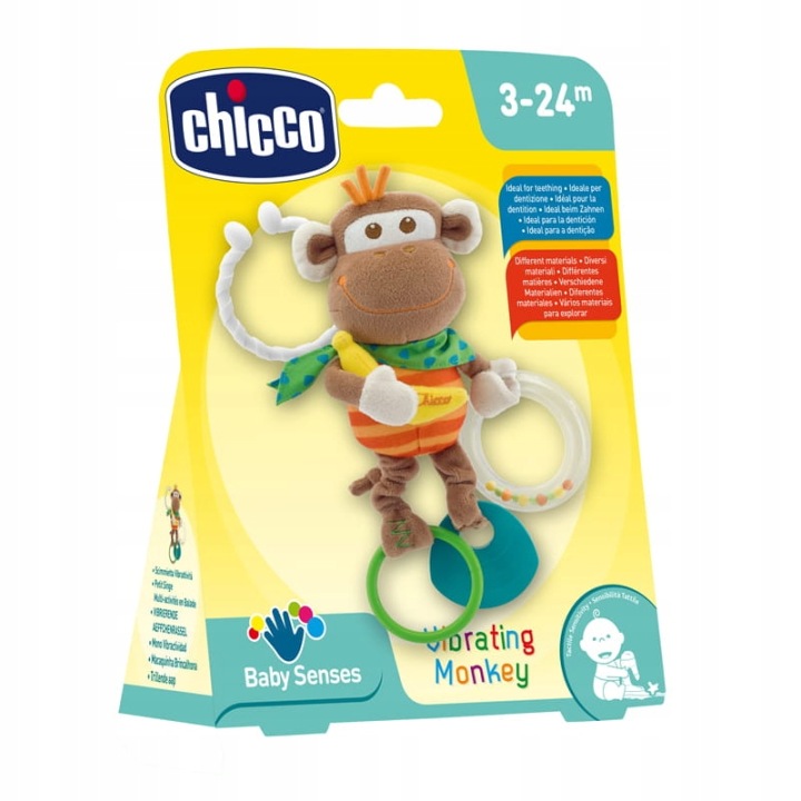 CHICCO MONKEY брязкальце вібруюча мавпочка BABYSENS — фото 4