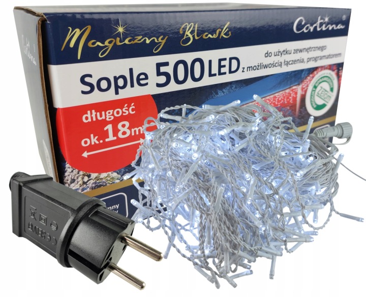 Vánoční Osvětlení Na Stromeček Sople 500 Led Studená Bílá Přídavná Zásuvka Programátor