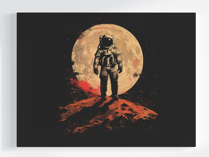 Plakát Astronaut Vesmír Měsíc Retro Vintage 100x75
