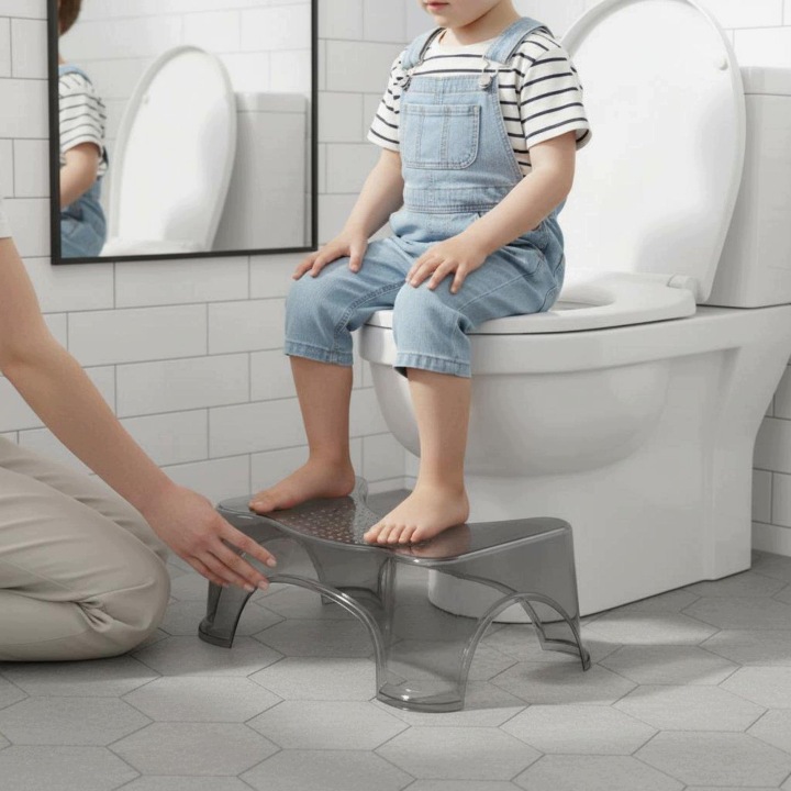 Дитина Туалет Step Non slip Табурет для ванної Стійкий горщик Прозорий 1 шт. — фото 3