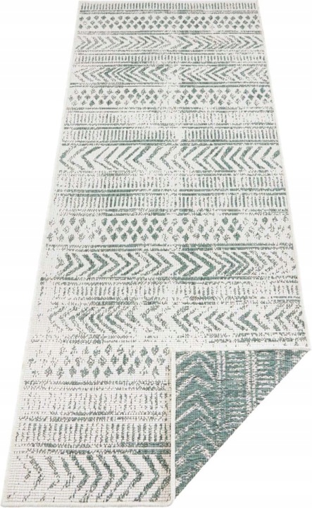 Zelený koberec běhoun na terasu – předsíň 80 x 250 cm